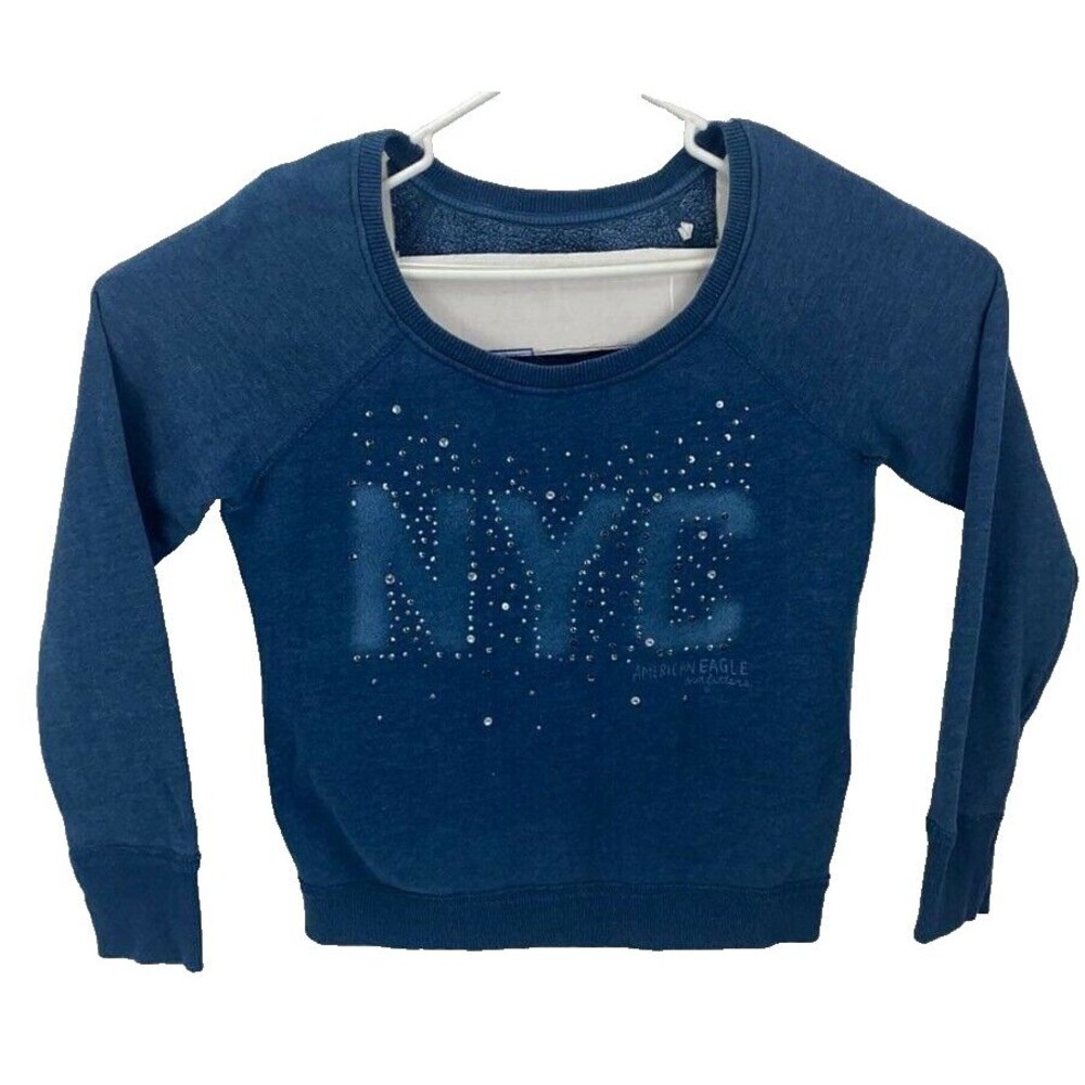 American Eagle Outfitters M/M NYC The Big Apple Exclusive Rhinestone Sweatshirt - Picture 2 of 8